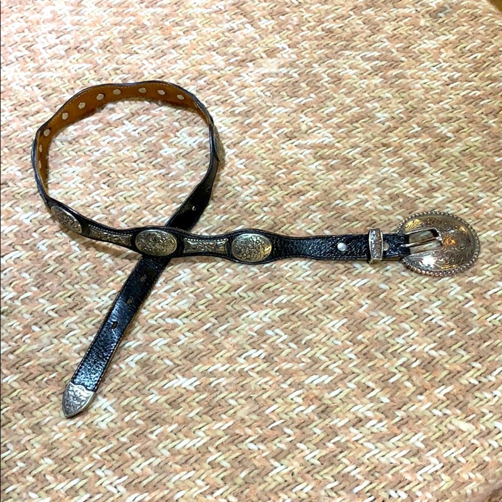 Western Leather Concho Belt